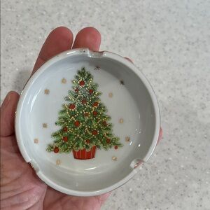 Vtg 70s A Lorrie Design Ceramic Ashtray CHRISTMAS TREE Design *READ*